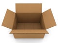 Open cardboard box isolated on white background Royalty Free Stock Photo
