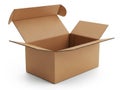 Open cardboard box isolated on white background Royalty Free Stock Photo