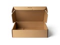 Open cardboard box isolated on white background Royalty Free Stock Photo