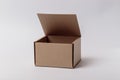 Open cardboard box isolated on white background Mockup for design Royalty Free Stock Photo