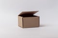 Open cardboard box isolated on white background Mockup for design Royalty Free Stock Photo