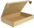 Open cardboard box with a lid Royalty Free Stock Photo