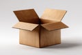 open cardboard box mockup on white background Royalty Free Stock Photo
