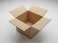 Open cardboard box on a plain background, ready for use or packing Royalty Free Stock Photo