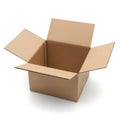 An open cardboard box ready for packing and shipping items Royalty Free Stock Photo