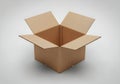 An open cardboard box ready for packing and shipping items Royalty Free Stock Photo