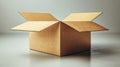 Open Cardboard Box with Smooth Texture and Beige Color Royalty Free Stock Photo
