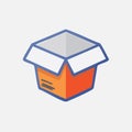 Open Cardboard Box Vector Icon for Delivery Royalty Free Stock Photo