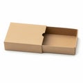 Open cardboard box on white background Royalty Free Stock Photo