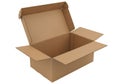 An open cardboard box on a white background for shipping and storage purposes Royalty Free Stock Photo
