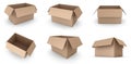 Open cardboard boxes