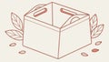 Open Cardboard Container, Simple Storage Vector Graphic, vector design Generative AI Royalty Free Stock Photo