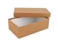 Open cardboard shoe box on white background Royalty Free Stock Photo