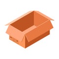 Open carton box icon, isometric style Royalty Free Stock Photo