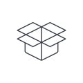 Open carton box thin line icon. Linear vector symbol