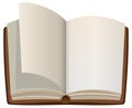 Open cartoon book with empty blank pages Royalty Free Stock Photo