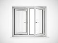 Open casement window with white frame Royalty Free Stock Photo