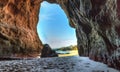 Open cave at One Thousand Steps Beach Royalty Free Stock Photo