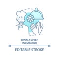 Open chef incubator turquoise concept icon Royalty Free Stock Photo