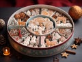 Open Christmas Cookie Box for Gifting Royalty Free Stock Photo