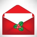 Open christmas envelope