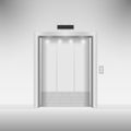Open chrome metal elevator doors. Vector illustration