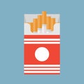 Open cigarettes pack box flat style vector illustration isolated on a background, Royalty Free Stock Photo