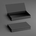 Open And Close Black Package Cardboard Box Set Royalty Free Stock Photo