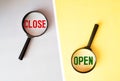 Open and close door signs isolated on a white background