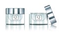 Open And Close Glossy Silver Glass Jar Cosmetics