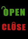 Open close sign board Royalty Free Stock Photo