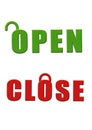 Open close sign board Royalty Free Stock Photo