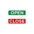 Open Close Text Sign Icon Vector Design Template.
