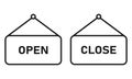 Open close vector icon sign, warning banner