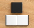 Open and closed blank square book Royalty Free Stock Photo