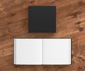 Open and closed blank square book Royalty Free Stock Photo