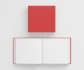 Open and closed blank square book Royalty Free Stock Photo