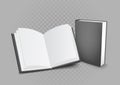 Books on gray transparent background
