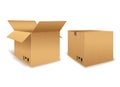 Open and Closed Cardboard Box