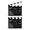 Open and closed film flap on white background Royalty Free Stock Photo