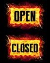 Open Closed Fire Banners Royalty Free Stock Photo
