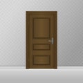 Open, closed front door of the house. Royalty Free Stock Photo