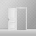 Open, closed front door of the house. Royalty Free Stock Photo