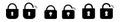 Open closed lock padlock icon. Lock unlock icon
