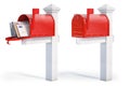 Open and closed mailbox with letters isolated on white background Royalty Free Stock Photo