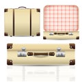 Open and closed old retro vintage suitcase Royalty Free Stock Photo