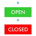 Open and closed shop window sign Royalty Free Stock Photo