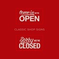 Open and Closed Sign - information retail store