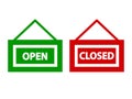 Open and closed signboard - vector