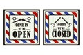 Open and closed signs barbershop banner design collection